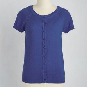 ModCloth Just Thought I'd Author Cardigan in Blue